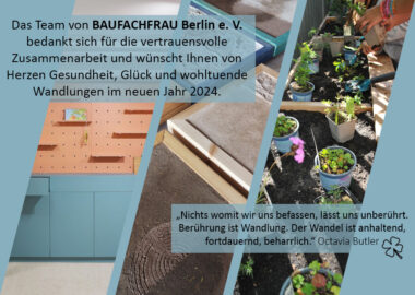 BAUFACHFRAU Berlin, HOLKZART Tischlerei, Neujahr, 2024